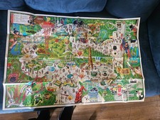 Vintage 2006 Six Flags Magic Mountain Large Souvenir Poster Map 45th Anniversary picture