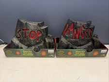 2 NOS Vintage Gemmy Halloween Haunted RockS Lights Sounds Motion Detection picture
