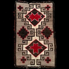 Antique Circa 1920 Navajo Klagetoh Area Wool Rug Diné Native American 28” x 49” picture