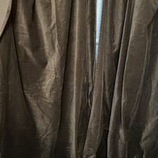 Vintage Brown Velvet Curtain Set Heavy 54”x94” Each Panel picture