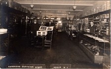 RPPC Gardners Clothing Store Interior Sodus New York Postcard Two Employees picture