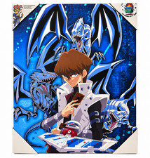 Yu-Gi-Oh Seto Kaiba Blue-Eyes White Dragon 16x20 Foil Embellished Canvas Wall A picture