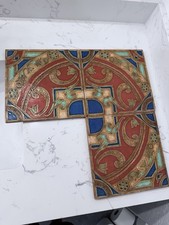3 VTG Italy Terracotta Clay Tiles/Trivets  8”x8”MCM Pattern picture