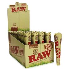 🔥 RAW ORGANIC  1 1/4 CONES 😎 1 1/4 SIZE 🌟 32 PACKS 💥 6 CONES PER PACK picture