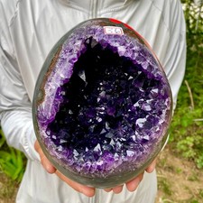 7.91LB Natural amethyst Dinosaur egg Quartz Crystal specimen healing picture