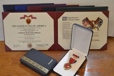 Unseen Wound Medal, Ribbon’s in Medal Case with Certificate and Certificate Fold picture