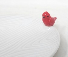 Temp-tations 4  Mini Plates,with Gift Box Wood White with Cardinal T50035 picture