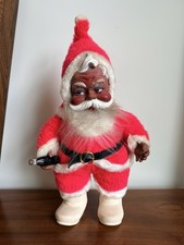 Vintage 50s Rushton Black Santa Coca Cola Plush 19” African American Rubber Face picture