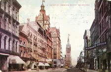 Postcard Early View of East Water Street, looking North, Milwaukee, WI.   K8 picture