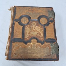 Antique 1892 Bible King James & Revised Versions Double Columns AS-IS picture