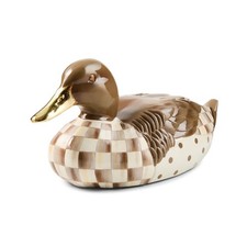MacKenzie-Childs Mocha Check Mallard Duck Figurine picture