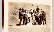 HIGHWAY ROBBERY c1910 postcard prank real photo rppc outlaw hold-up silly fight picture