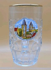 German Glass Beer Mug Burg Frankenstein Darmstadt Eberstadt Gold Rim Excellent picture