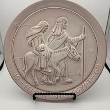 Frankoma 1968 Flight Into Egypt Christmas Plate John Frank Desert Sand 8.5in picture