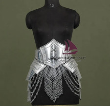 ZAIN Medieval Steel Breastplate Corset Chainmail Skirt Lady Armor Thanksgiving picture