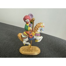 Vintage Scarborough Fair Clown on Carousel Horse 24K Gold Plated Base Figurine picture