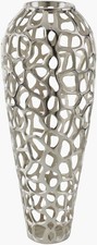 SURYA Angad Vase, Metallic - Silver Nickel Aluminum Made in India picture