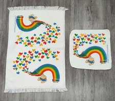 Vintage 1982 Ziggy Rainbow Butterfly Towel Washcloth Set Fringed TV  Cartoons  picture