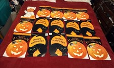 19 Vintage LOT OF  HALLOWEEN DECORATIONS Die-cut Cutouts American Greeting picture