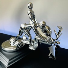 🇺🇸 Vintage Hood Ornament Mascot 1931 Action Twins Motometer Liberty picture