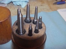 Vintage LS Starrett Center Punch Set of Seven Layout Machinist Tools picture