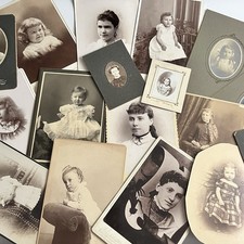 Antique Photograph Cabinet Card & CDV Lot Of 17 Adorable Little Girl Children picture