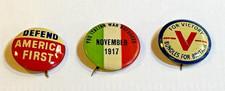 Lot of 3 Vintage WWI & WWII Home Front / Relief Organization Pinback But picture