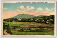 c1940 Green Mountains Vermont VT Vintage Postcard Mt. Dorset Looking South Field picture