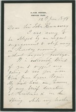 JOSEPH LISTER - AUTOGRAPH LETTER SIGNED 06/12/1898 picture