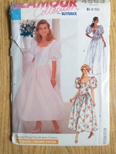 VTG Butterick Dress Pattern 4563 Size 6-8-10 Puff Sleeve Flared Wedding Formal picture
