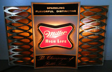 Vintage Miller High Life Beer Lighted Bar Sign - 70's Milwaukee - 16