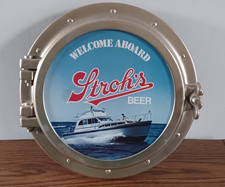 Vintage Stroh's Beer Ship Port-hole Welcome Aboard Hard Plastic Sign picture