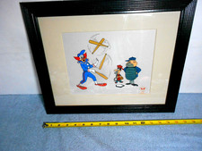 VINTAGE 1992 BOZO THE CLOWN SERIGRAPH BASEBALL CEL FRAMED    - 16 x 13 in - L557 picture