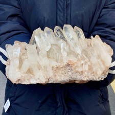 9.59LB Natural white Crystal Himalayan quartz cluster /mineralsls picture