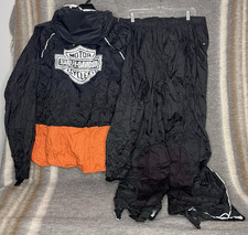 Harley Davidson Motorcycle Reflective Rain Suit Mens Size XL Gear Pouch picture