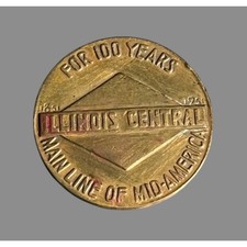 Vintage 1951 Illinois Central Railroad 100 YEARS Commemorative Medal Medallion picture