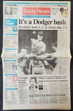 1988 Hersheiser Dodgers v A's World Series Champions MLB LA Daily News Newspaper picture