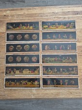 Antique Magic Lantern Slides Long Children Playing Hand Coloured Glass Set x 10 picture