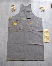 Vintage H.W. Carter’s Hickory Stripe Machinist Apron Shop Patina 1952-62 w/label picture