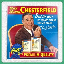 1950s Chesterfield Cigarette Cardboard Advertising Vintage Sign 21
