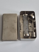 VTG Record Syringe 10ml SIK GDR Glass & Poland Metal Plunger 1960s Case picture