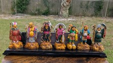 Antique lot Of 7 Chinese Celluloid Figures w Stand picture