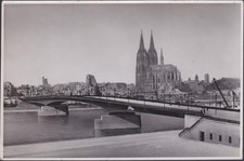 Vintage 1949 Max Wette Köln Germany Photo Deutzer Brücke & Cathedral Stamped picture