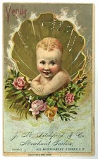 1884 Venus Baby JM Litchfield Military Navy Goods Montgomery St San Francisco CA picture