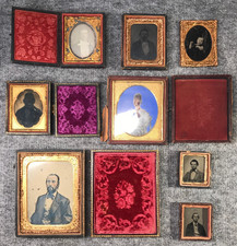 8 Antique Daguerreotype Ambrotype Tintype photos Frames Antique Vintage Lot picture