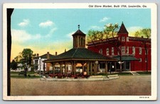 Vintage 1940s Louisville GA Old Slave Market Linen Postcard Curteich picture