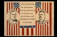 1900 Teddy Roosevelt Campaign Sign PHOTO William McKinley Republican President picture