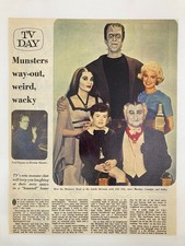Vintage 1960s The Munsters TV Magazine Page Fred Gwynne Cast Photo Australia picture
