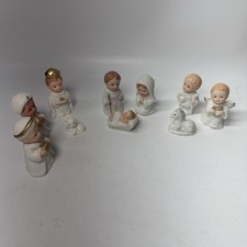 Vtg 10 Pcs HOMCO NATIVITY SET #5609 Home Interiors White Figurines  Excellent picture