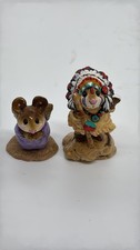 Vintage 1983 Annette Petersen Wee Forest Folk Style Mouse Figurines Set of 2 picture